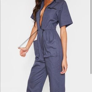 Pretty Little Thing Tan Boiler suit